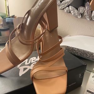 🌟BRAND NEW Public Desire Nude Mule Heels 🌟